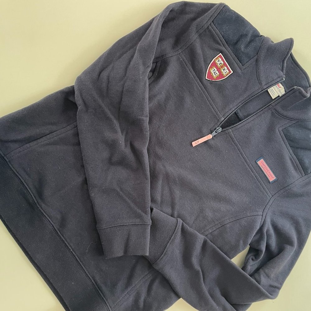 Vineyard Vines Harvard Shep Shirt Quarter Zip Sweatshirt XS